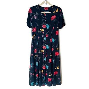90's Floral Maxi Dress Small